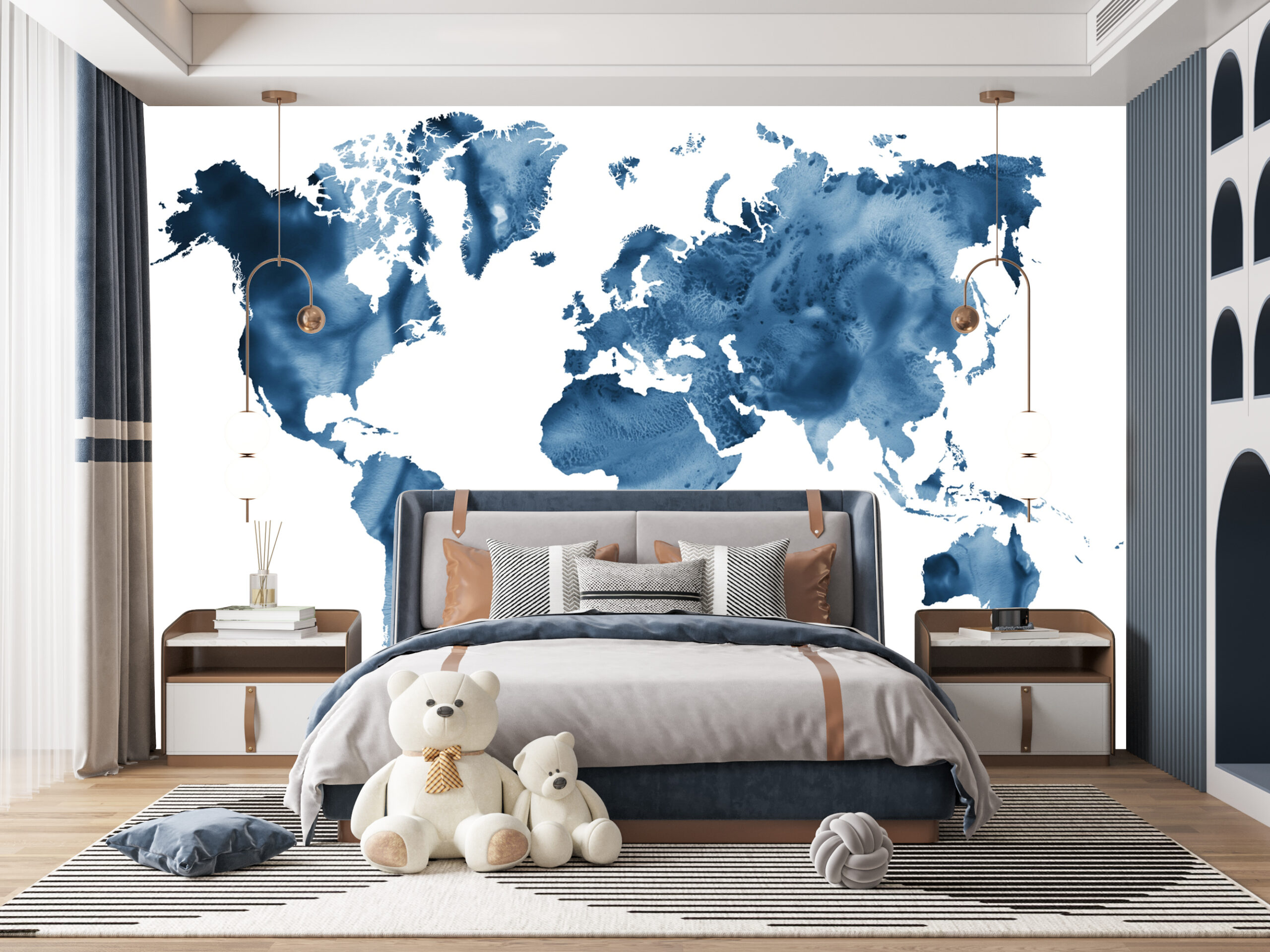 Mavi Harita Pano Duvar Kağıdı1