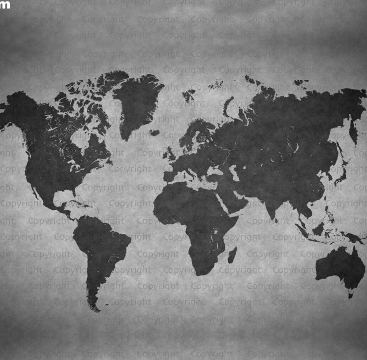 Siyah Beyaz Dünya Haritası